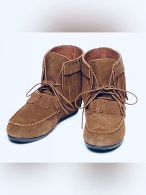 Yellow Box - Mellow Mat Boho Chestnut Studded Moccasins Women’s Size 8